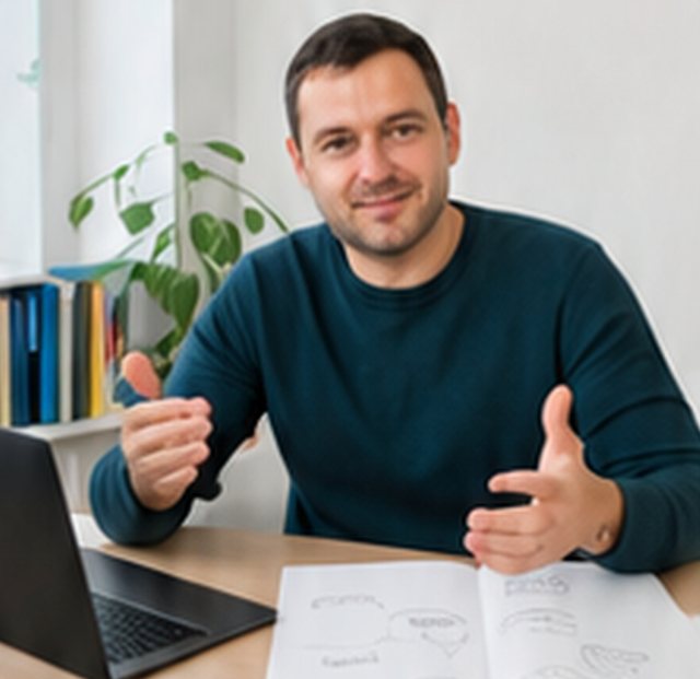 Henrikas Šalūga teaching a memory training class